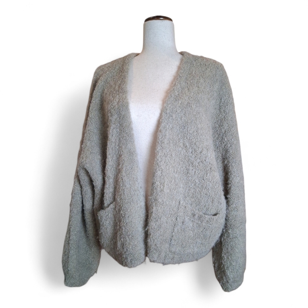 Poetry Soft Greenish Gray Alpaca Cardigan Size 8